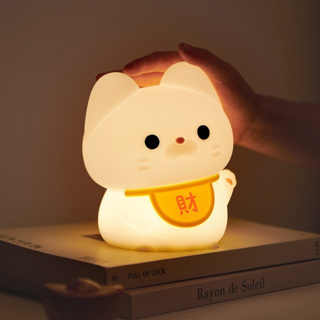 猫 ライト ナイトライト かわいい LED ランプ 招き猫型 まねきねこ 招きねこ USB充電式 2段階調光【タイマー 子供部屋 授乳 ライト 間接照明 猫好き テーブルランプ おやすみライト 枕元 