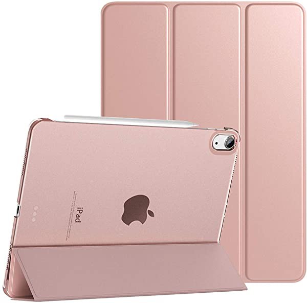 i Pad air 4 ケース 2020 10.9インチ i Pad Air 第4世代 半透明 ハードカバー PUレーザー 開閉式 三つ折り スタンド マグネット オ...