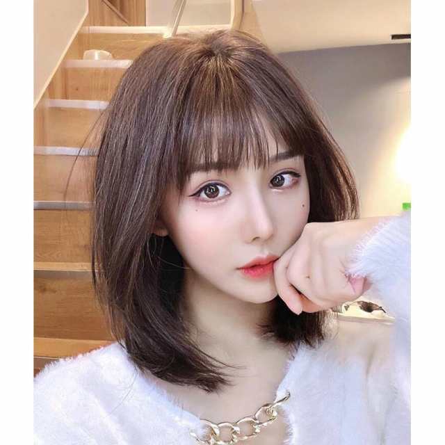 自然な人毛100%フルウィッグ レディース人毛ウィッグ ボブ ショート セミロング 女性 医療用 かつら デイリー イメチェン ファッションウ