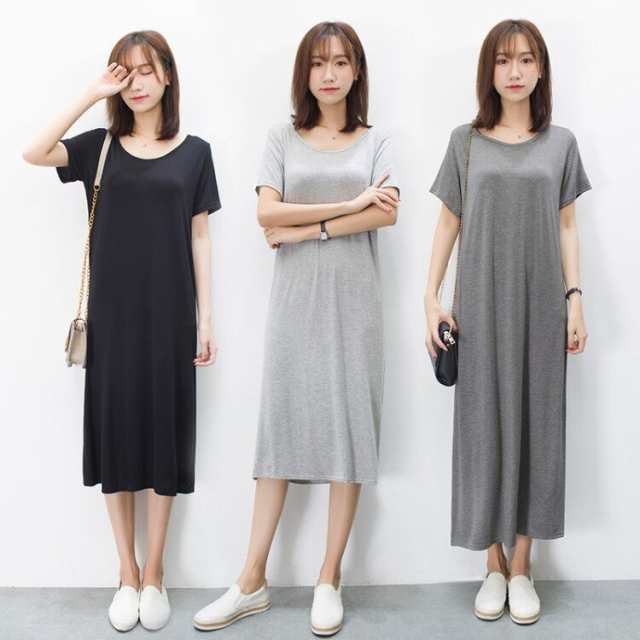 選べる丈 ワンピース 部屋着 シャツ ワンピ ドレス ミモレ丈 大きいサイズ 4XL 5XL 6XL ロング丈 半袖 Uネック フレア 薄手 かわいい 大