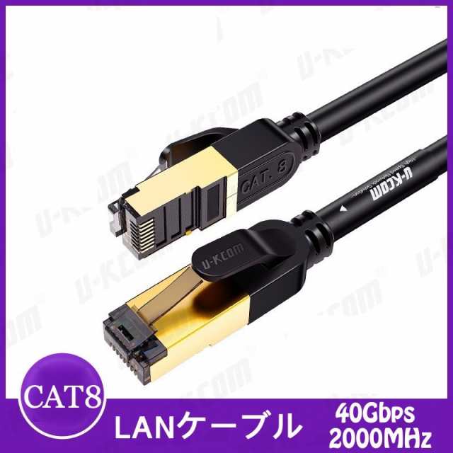 LANケーブル Cat8 カテゴリー8 ケーブル 1m 2m 3m 5m 高速 40Gbps 2000MHz