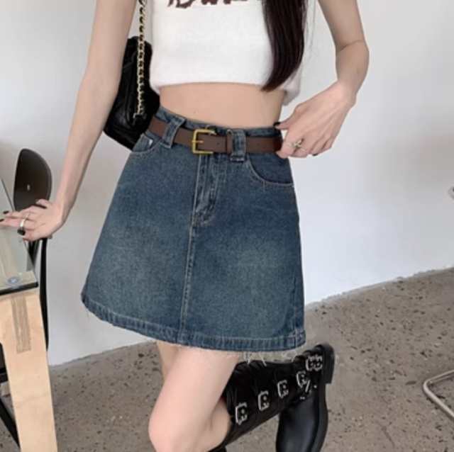 レディース スカート デニム デニムスカート ミニ タイト Aライン 無地 シンプル カットオフ 大人可愛い ガーリー カジュアル 上品 おしゃれ こなれ感 存在感 キレカジ セレカジ フェミニン デ