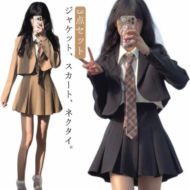 卒業式 スーツ 女の子 韓国 制服 ピアノ発表会 ジャケット スカート ネクタイ 3点セット スーツ 卒服 フォーマル 中学 受験 フォーマルスーツ 女児 ジュニアスーツ 入学式 スーツ 中学生 高校
