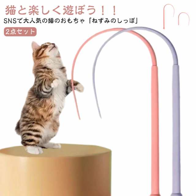 【交換用しっぽ付き】猫じゃらし ねずみのしっぽ ネズミ シリコン おもちゃ ねこじゃら ネコ 釣り竿 猫 おもちゃ ストレス解消 運動不足解消 ペット用品 模擬ねずみしっぽ ねずみしっぽ ネズミの形 