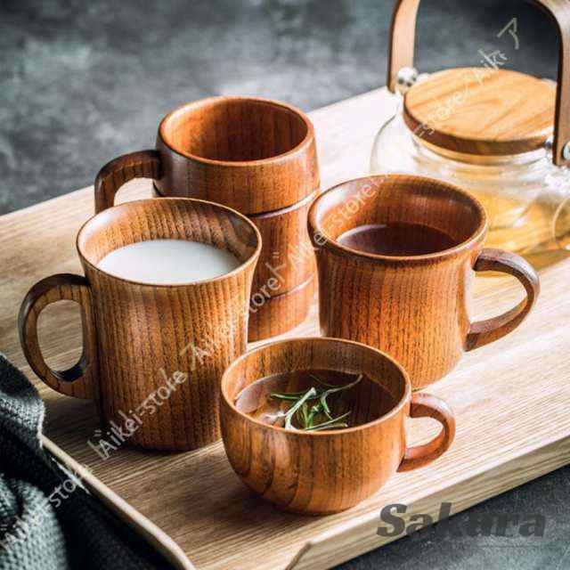 天然木製 マグカップ ペア セット 木製 カップ コップ カフェ シンプル プレゼント ギフト 和モダン 割れない 軽い 軽量 漆塗り 父の日