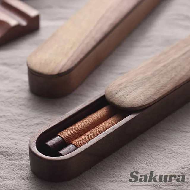木のお箸 箸箱 セット 細身デザイン フタ式 スライド式 茶 白木 全3種 箸箱25cm 箸21cm おしゃれ 正月 迎春 プレゼント ギフト 高級 送料無料