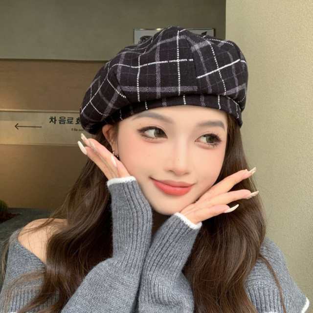 ベレー帽 レディース チェック 帽子 秋 冬 秋冬 レディース帽子 ウール ミセス 格子柄 きれい かわいい チェックベレー ベレー 英国 タータンチェック イギリス ブリティッシュ かわいい ベーシ