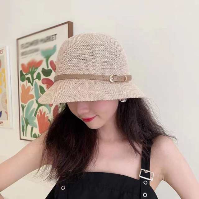 帽子 レディース uv 折りたたみ 夏 春 UV カット 大きい サイズ つば 広 ベルト 麦わら 通気性 細編み 紐 ハット 母の日 オシャレ ギフト 贈り物 風で飛ばせない 日よけ 日除け 小顔 