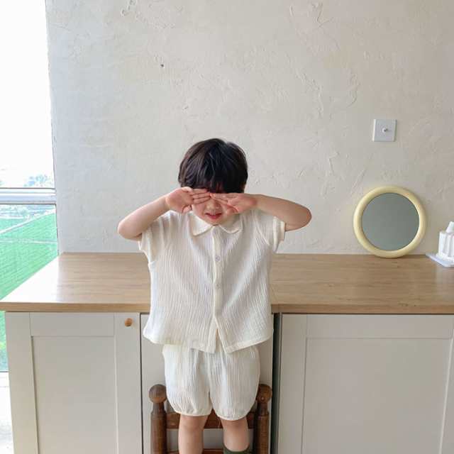 [QSSNY]キッズ パジャマ 綿100％ 肌着 子供 ルームウェア 上下セット男の子 女の子 半袖 Tシャツ パンツ 寝巻き 無地 キッズ ガールズ 子供服 上下セット部屋着 寝間着 2点セット 綿
