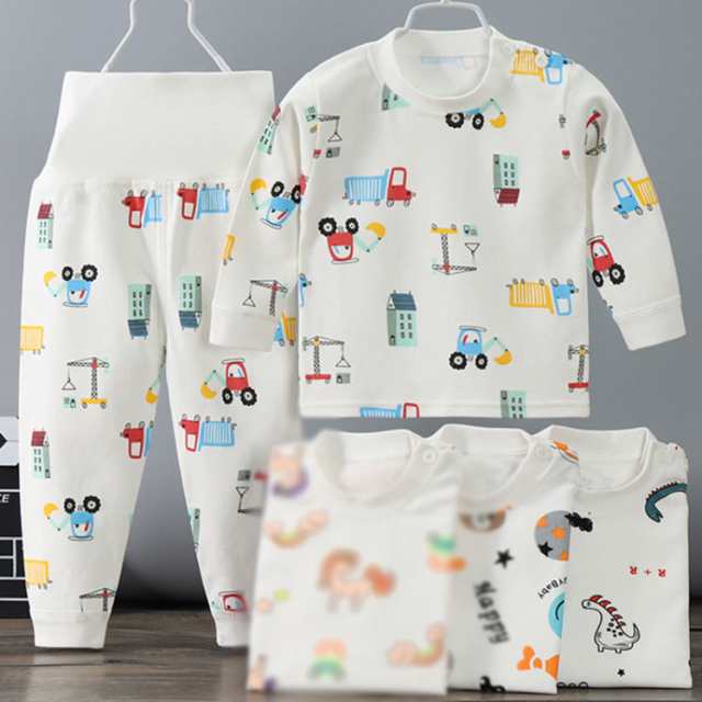 ベビー パジャマ 腹巻付き パンツ 肩開き 長袖 上下セット 子供 部屋着 春 秋 冬 キッズ ルームウェア 男の子 女の子 寝間着 2点セット 寝巻き 綿100 ナイトウェア 柔らかい 肌に優しい 