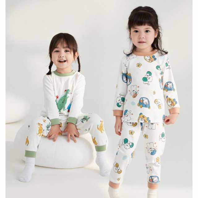 ベビー服 腹巻き付 子供服 パジャマ 春秋 キッズ ルームウェア 女の子 男の子 長袖 部屋着 セットアップ ナイトウェア 子供 寝巻き プリント柄 可愛い ベビーパジャマ 男児 女児 入園お祝い プ