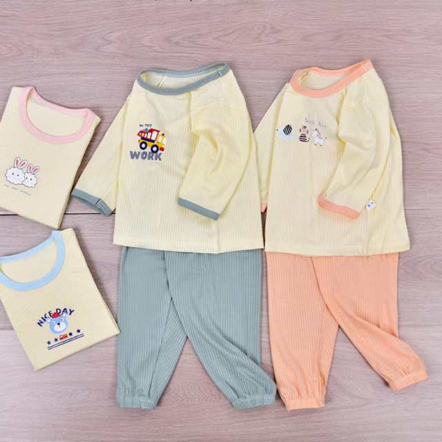 子供服 パジャマ 男の子 女の子 7分袖 ロングパンツ 上下セット 2点 ベビー服 部屋着 キッズ 普段着 綿100% ガールズ 可愛い 動物柄 夏 ルームウェア 寝巻き 通気性 涼しい 柔らかい 弾
