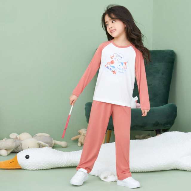 パジャマ 上下セット 女の子 長袖 半袖 ルーム 子供パジャマ ラウンドネック かわいい ガールズ キッズ 部屋着 寝間着 綿100％ 夏 春 秋 ピンク 暖かい 通気性 ギフト お出かけ 滑らかな肌