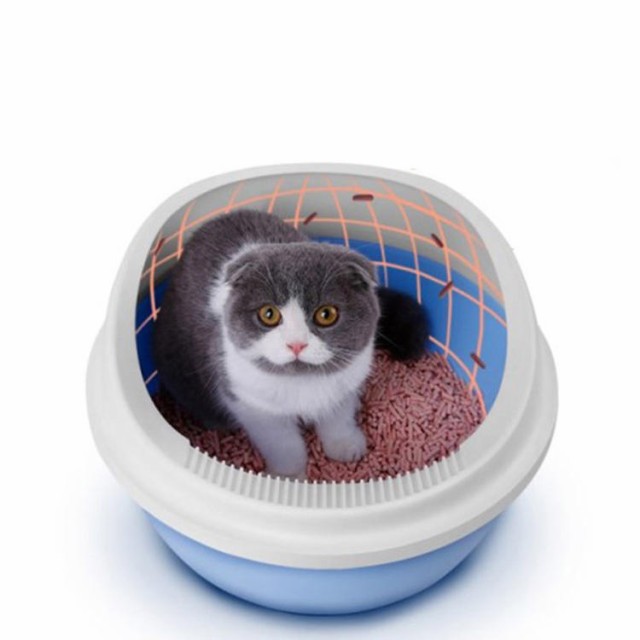 猫 トイレ カバー 飛び散らない ペット ネコのハーフ 本体 インテリア ネコ ねこ 用品 オープン ハーフ ペットケア 掃除 交換 半開放式 足に砂残らない お掃除簡単 掃除しやすい 通気性 分離設