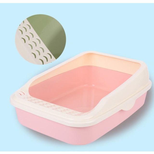 猫トイレ ネコ 砂 清潔 猫用品 40*28*14cm スコップ付き 猫トイレ ネコ 砂 小型 大型 猫 トイレ 大型 四角 猫耳型 におい対策 猫砂 大容量 シンプル 半開放式 飛び散り防止 スコッ