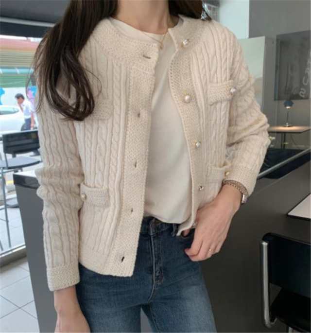 ファッション 百掛け カジュアル 女性 セーター コート 短いスタイル 秋 韓国 ニット トップス