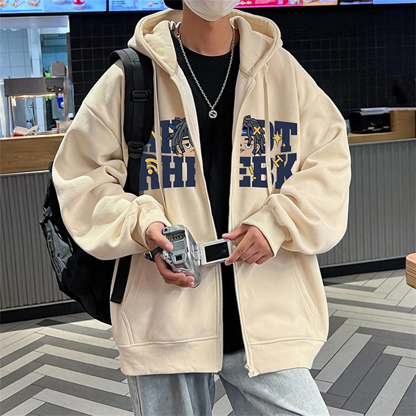 パーカー メンズ パーカー ジャケット 長袖 フード カジュアル服 綿 オーバーサイズ 学生 スポーティ 外套 柄物 上着 通学 通勤 秋冬 男女アウター