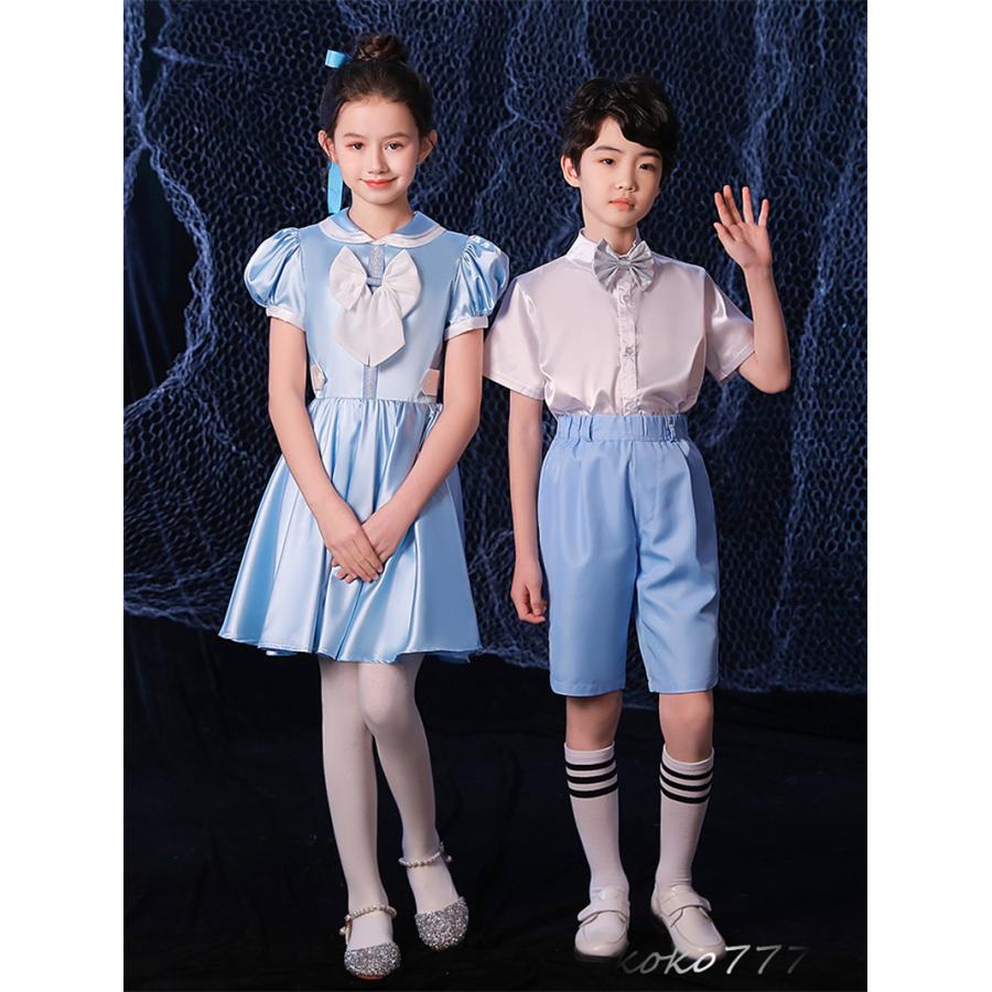 ドレス 子供服 セットアップ シャツ キッズ ダンスウェア パンツ ワンピース 合唱団 部活 コンクール 公演 学園祭 発表会 男女 正装 舞台衣装 コスチューム