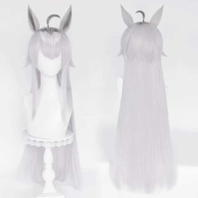 【送料無料】コスプレ オグリキャップ おぐりきゃっぷ ウマ娘 プリティーダービー Pretty Derby Oguri Cap コスプレウィグ ウィッグ かつら ウィッグネット付き 灰色のロングヘア 