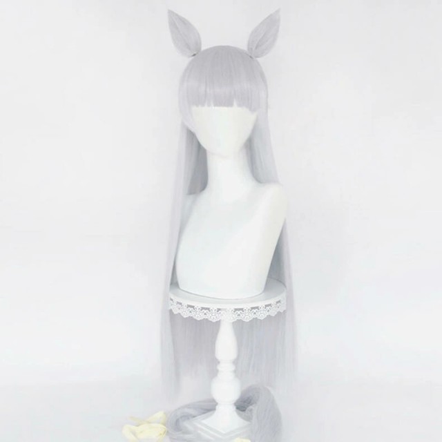 【送料無料】コスプレ ゴールドシップ ごーるどしっぷ ウマ娘 プリティーダービー Pretty Derby Gold Ship コスプレウィグ ウィッグ かつら ウィッグネット付き 白のロングヘア 耳