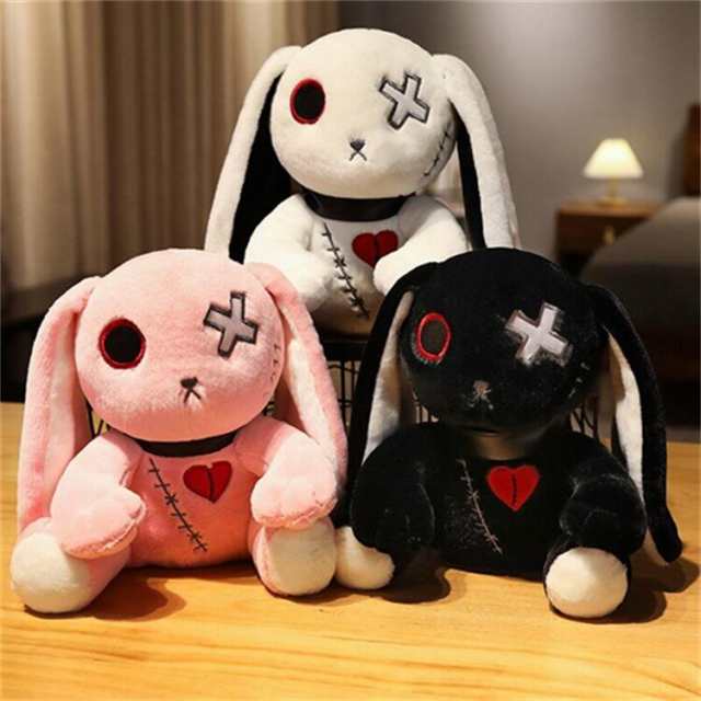 ハロウィーン ぬいぐるみ ウサギ ホワイト ブラック ピンク 高さ30cm 兎 抱き枕 プレゼント インテリア 万聖節 彼女 ギフト 抱きまくら 子供 おもちゃ 動物 可愛い かわいい 柔らか 心地い