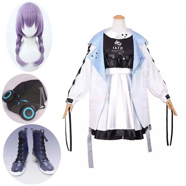 ブルーアーカイブ Blue Archive 風 秤アツコ コスプレ 衣装 ウィッグ 靴 お面 コスチューム イベント ハロウィン変装仮装