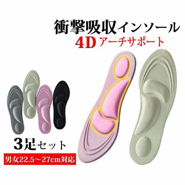 【ポイント10倍！】インソール 中敷き 最強 衝撃吸収 中敷 スポーツ スポーツ用 ゴルフ 扁平足 土踏まず かかと 靴 シューズ メンズ レディース 仕事 消臭