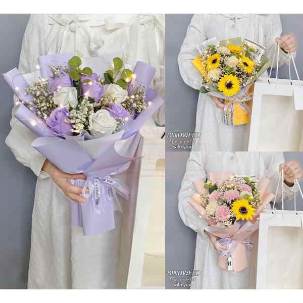 石鹸のお花 花束 プレゼント バラ カーネーション ひまわり 誕生日 退職 発表会 卒業式 ホワイトデー 母の日 女性 母 母親 妻 お祝い
