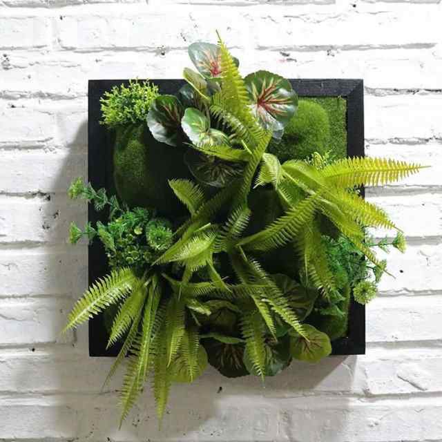 壁飾り 人工観葉植物 壁掛けインテリア ディスプレイ 壁掛けミックスグリーン 造花 壁掛け