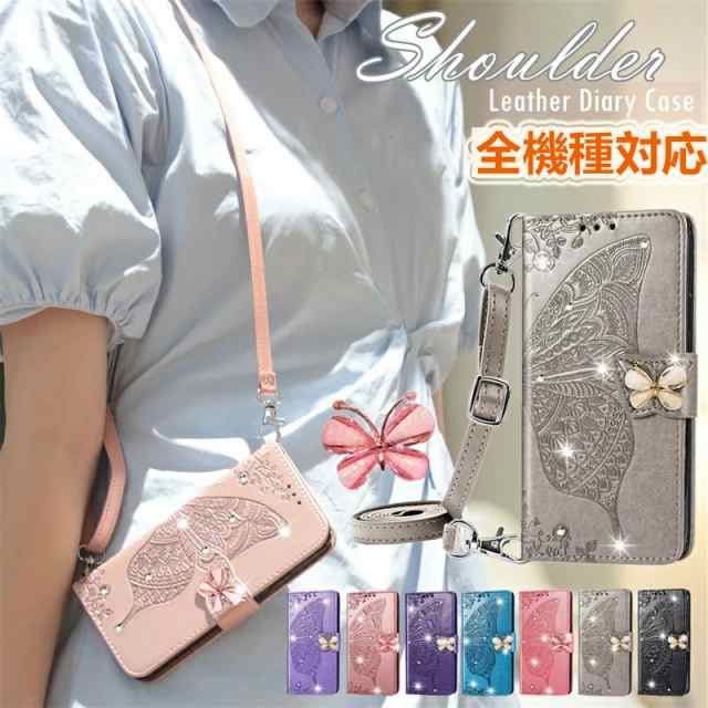 i Phone 16 15 15plus 14pro 16promax ケース 傷防止 軽量 スマホケース ショルダー タイプ 手帳型 蝶々 花柄 全機種対応 i Phone16E 15 14 13 